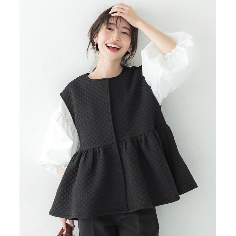 Autumn And Winter Export Women's Clothing Japanese Style Ruffled Fashion Versatile Loose Quilted Top Vest For Women