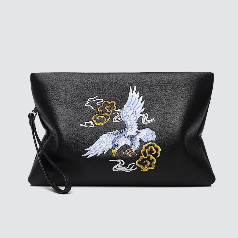 Men's Handbags Genuine Leather First Layer Cowhide Brand Handbags Handbags Wallet Men's Hand Clutch Soft Leather Envelope Bag Men