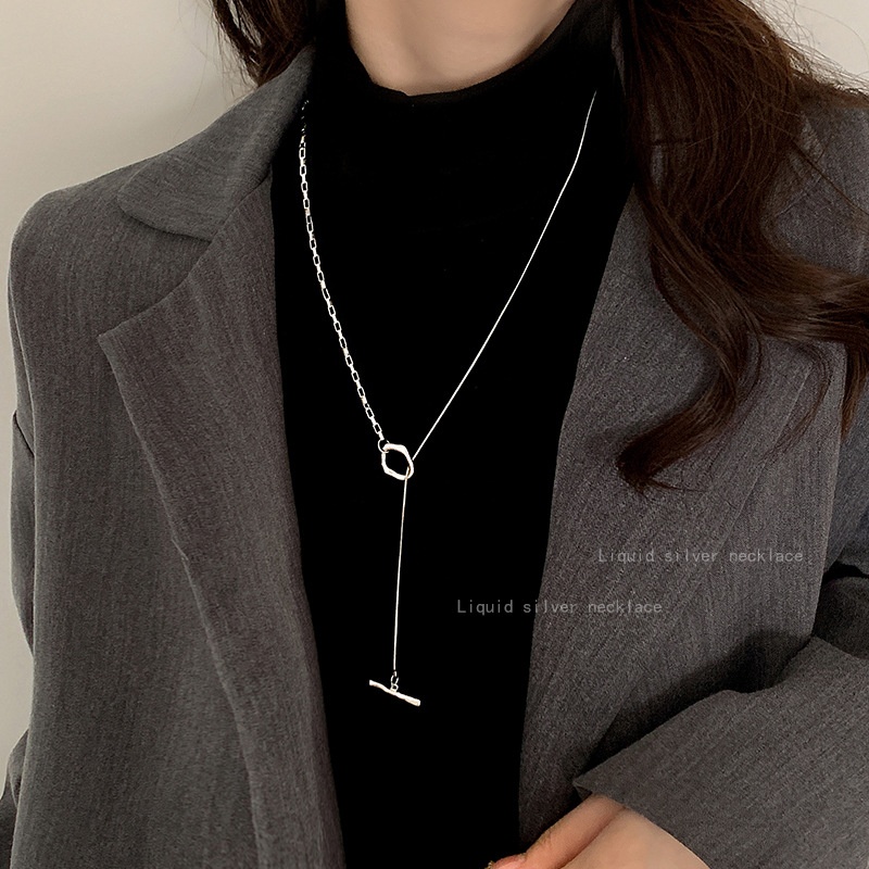 Autumn And Winter Sweater Chain Style High Collar Long Necklace Female Niche Design High-end Luxury Accessories