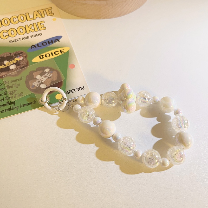 Japanese And Korean Niche Crystal Chain Pendant Bracelet Universal Mobile Phone Case Beaded Pendant Chain Ccd Camera Mobile Phone Lanyard