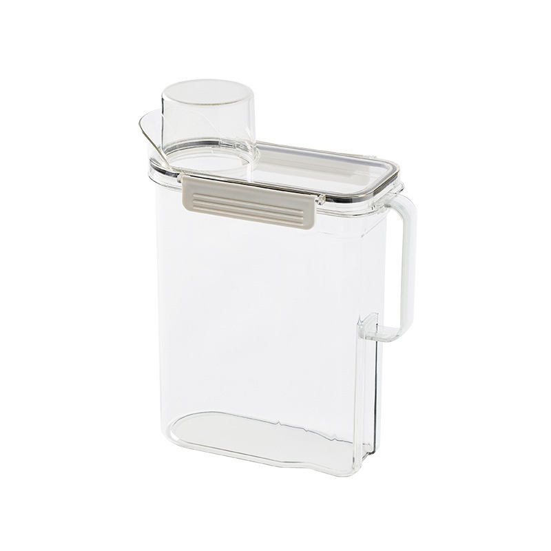 Grain Storage Jar,Grain Barley Portable Storage Bottle,Kitchen Storage Jar With Measuring Cup,Rice Bucket,Rice Storage Jar
