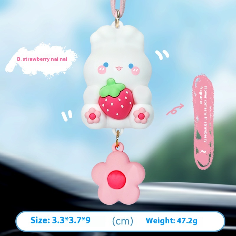 Cha Cha Nana Car Pendant Creative Car Aromatherapy Cute Girlish Zodiac Rabbit Doll Rearview Mirror Pendant