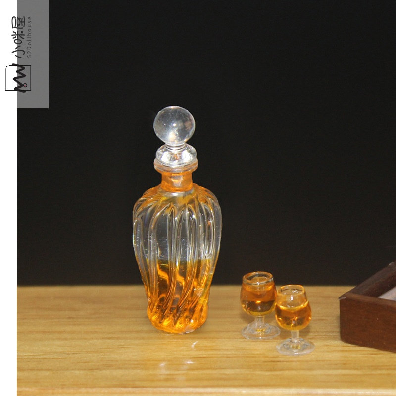 52 DOLLHOUSEDollhouse Accessories Miniature Model Food Play Shooting Props Simulation Wine Bottle Combination D410