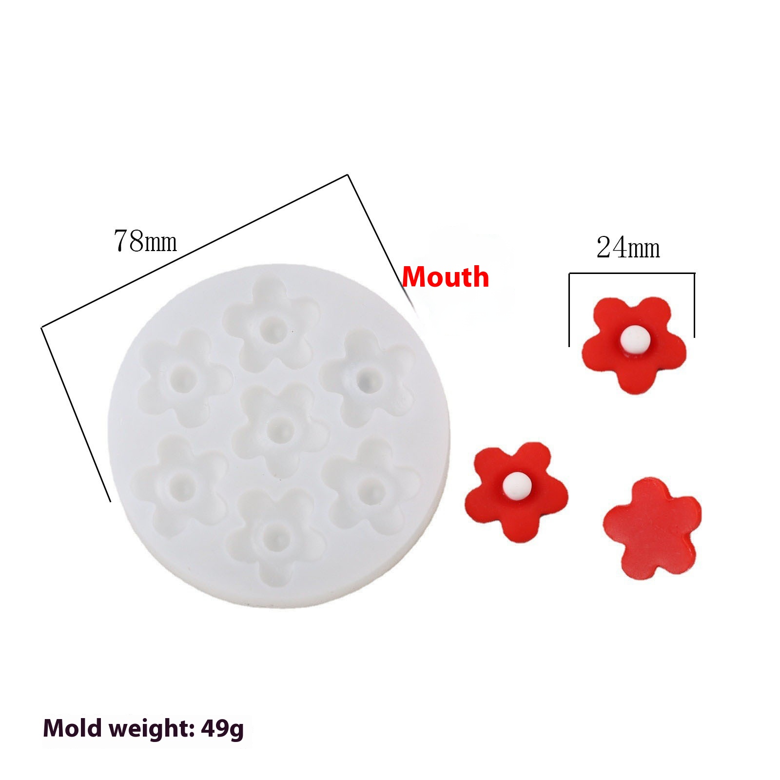 泫雅花香薰蜡烛模具 D I Y手工皂火漆汽车香薰出风口夹硅胶模具