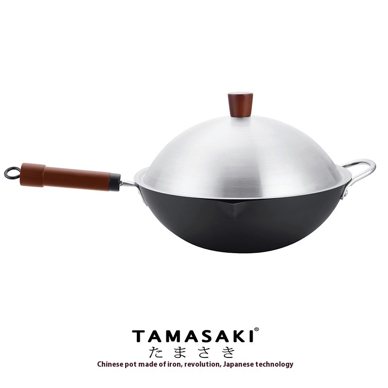 Japanese TAMASAKILightweight Extreme Iron Series,Non-coated,Smokeless,Universal Japanese-style Frying Pan,Extreme Iron Wok