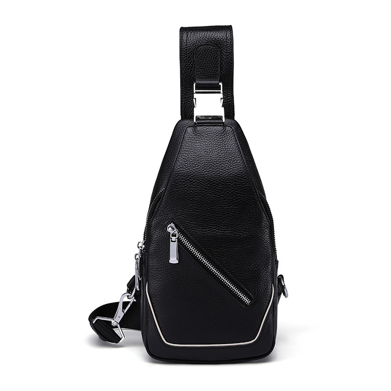 Shihua Eden Chest Bag Men's Genuine Leather Styley Youth Korean Style Casual Shoulder Messenger Men's Bag One Piece Dery