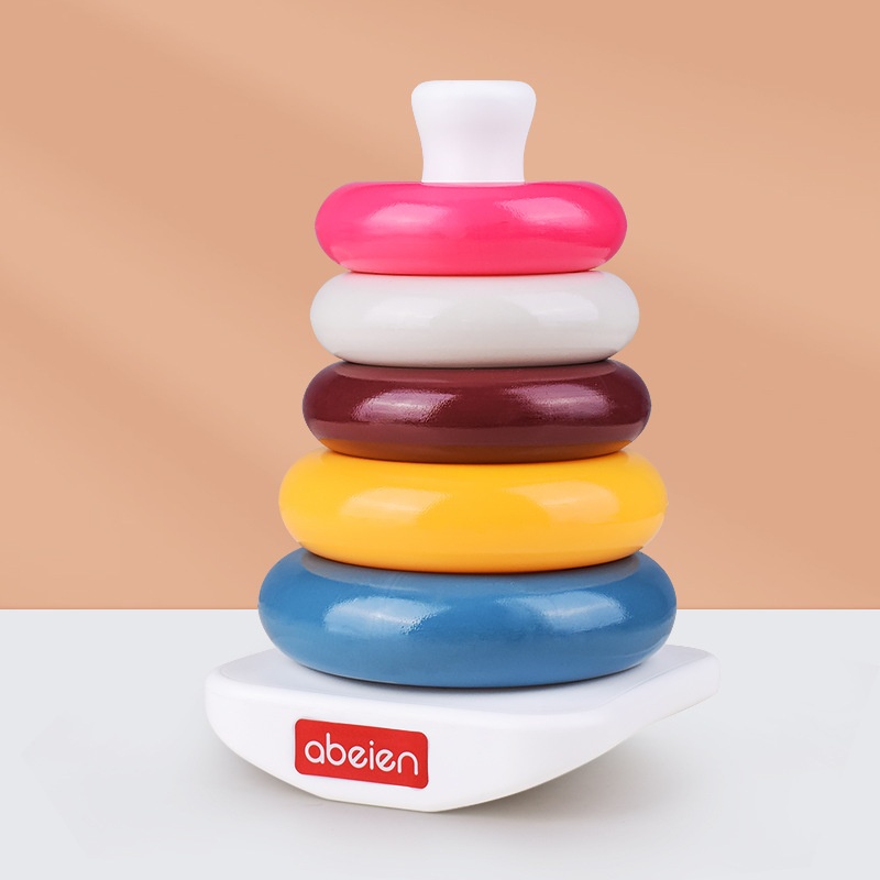 Rainbow Circle Stacking Game For Infants And Young Children Early Education Stacking Tumbler-style Layered Stacking Ring Baby Educational Toy
