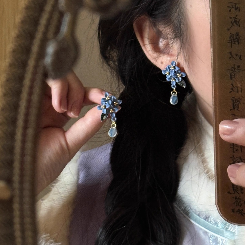 Orchid | Chinese Ethnic Style Ancient Style Exquisite Sweet Cute Fresh Atmosphere Cheongsam Flower Earrings Earrings