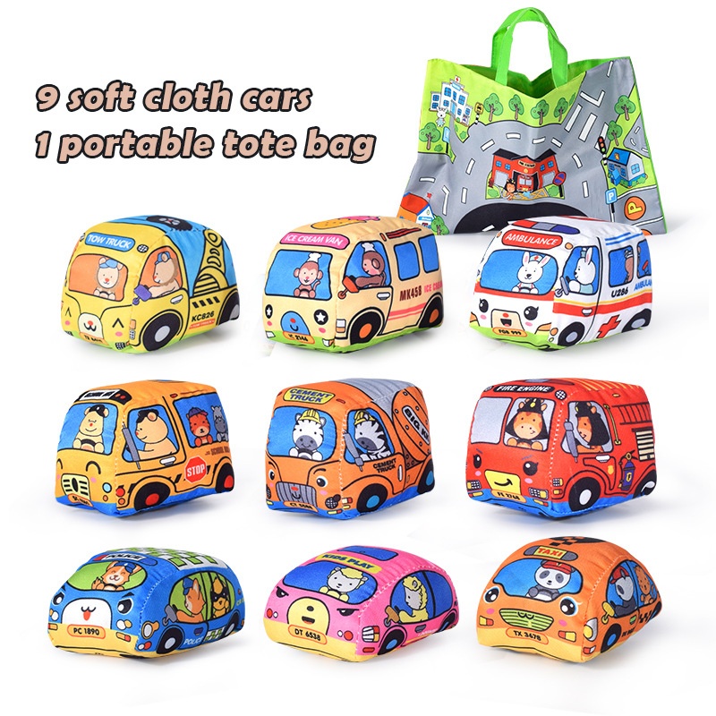 Baby Car Cloth Book Baby Can Chew And Tear Three-dimensional Bus Storage Bag Cloth Book Early Education Toy