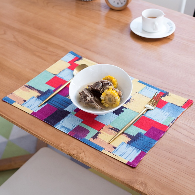 Cotton And Linen Placemats,Tablecloths,Classic Abstract Patterns,Western Napk,Fabriculation Coasters,Japanese Table Mats In Stock