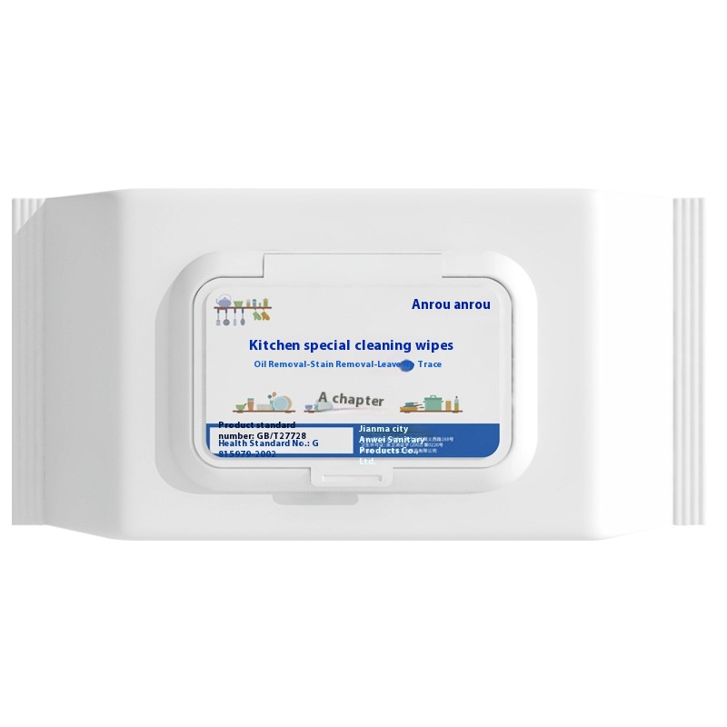 Household Kitchen Wet Wipes Strong Degreasing And Decontamination Special Cleaning Dishwashing80 Pieces Of Pull-out Disposable Wet Wipes