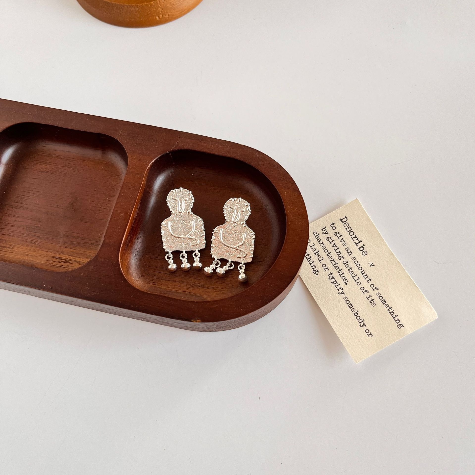 Ouyang Nana With Meditation Pendant Earrings Female S925 Silver Needle Niche Designer Advanced Sense Fun Earrings