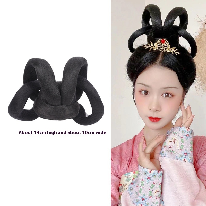 Ancient Hanfu Wig For Women, Daily Novice, Lazy Bun, Butterfly Dream Bun, Bendable Flying Hair Bag, C O S Fairy Hair