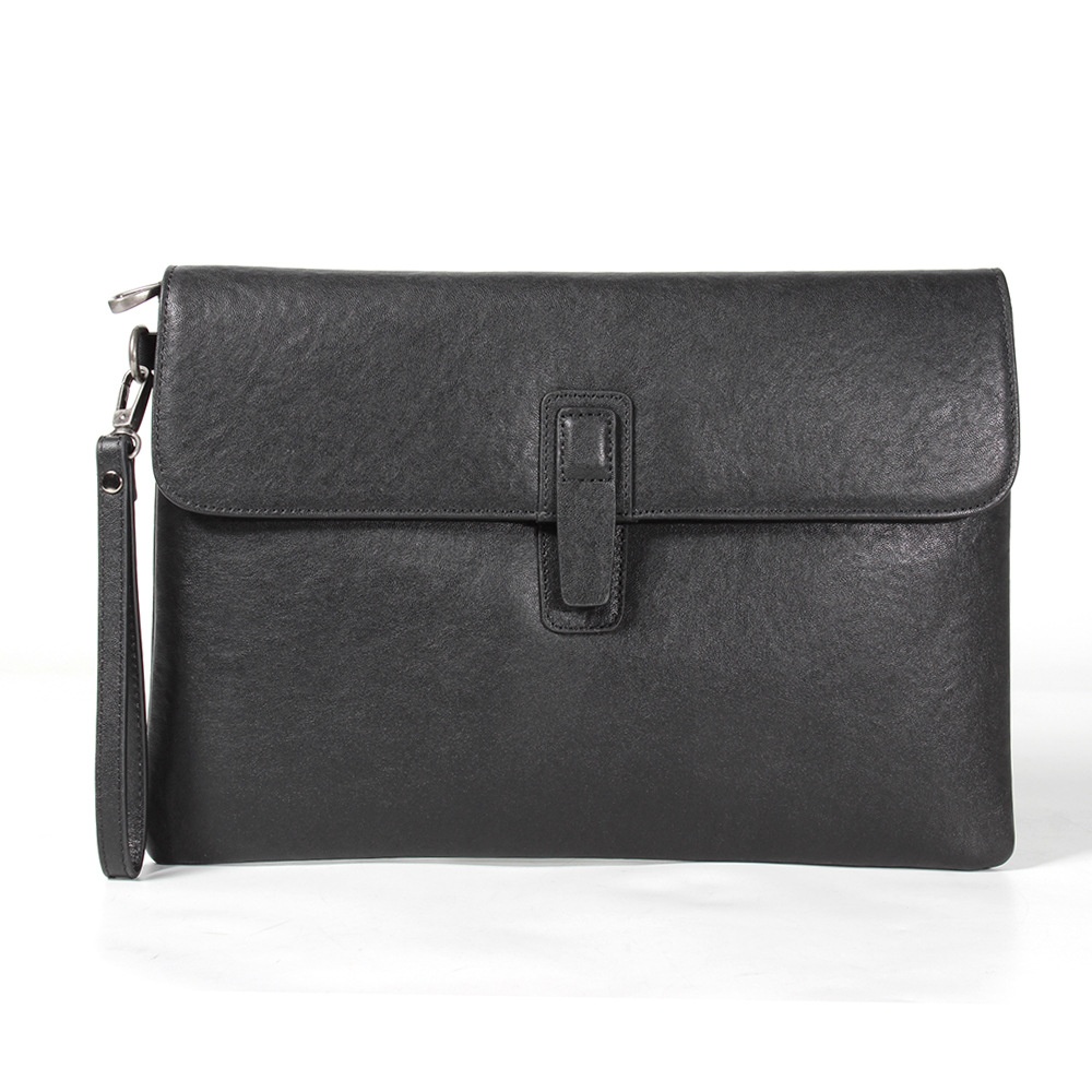 Genuine Leather Men's Handbag Large Capacity Envelope Bag Fashionable First Layer Cowhide Handbagy Wallet