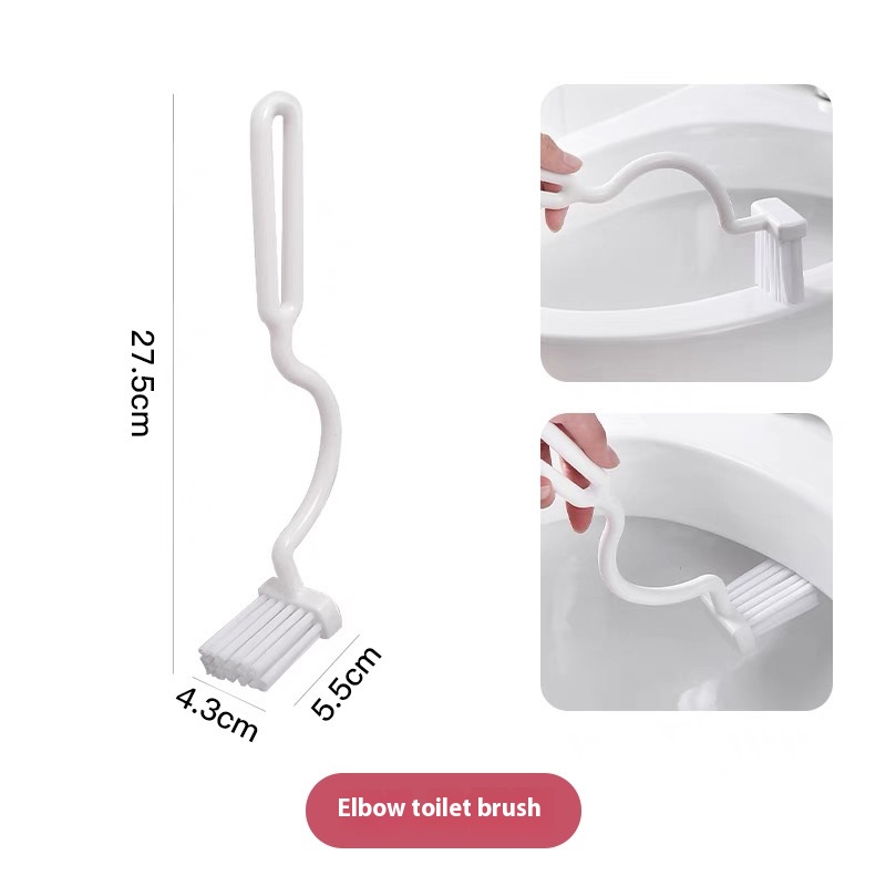 Japanese Toilet Brush Household No Dead Angle Toilet Cleaning Brush Free Punch Wall Hanging Elbow Small Brush Long Handle Gap Brush