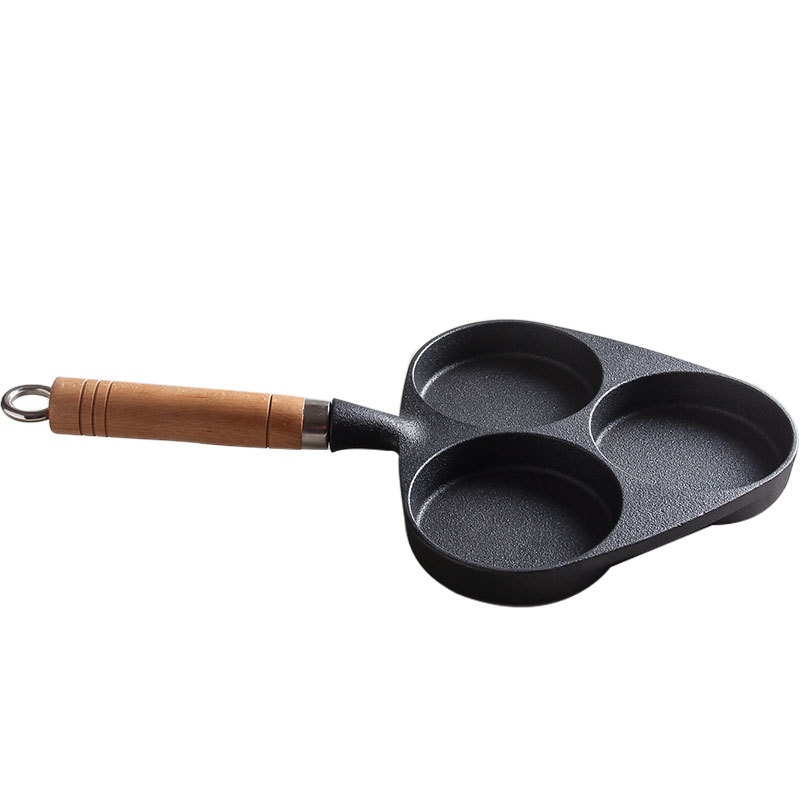 Cast Iron D I S A Thickened Cast Iron Pan Three-hole Omelette Pan Uncoated Pure Iron Pan Egg Dumpling Pan Cast Iron Pan
