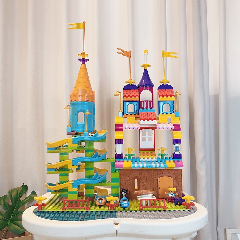Children's Building Blocks Large Particle Assembly Toys Castle Racing Building Blocks Table Bottom Plate Educational Toys Boys And Girls Gift