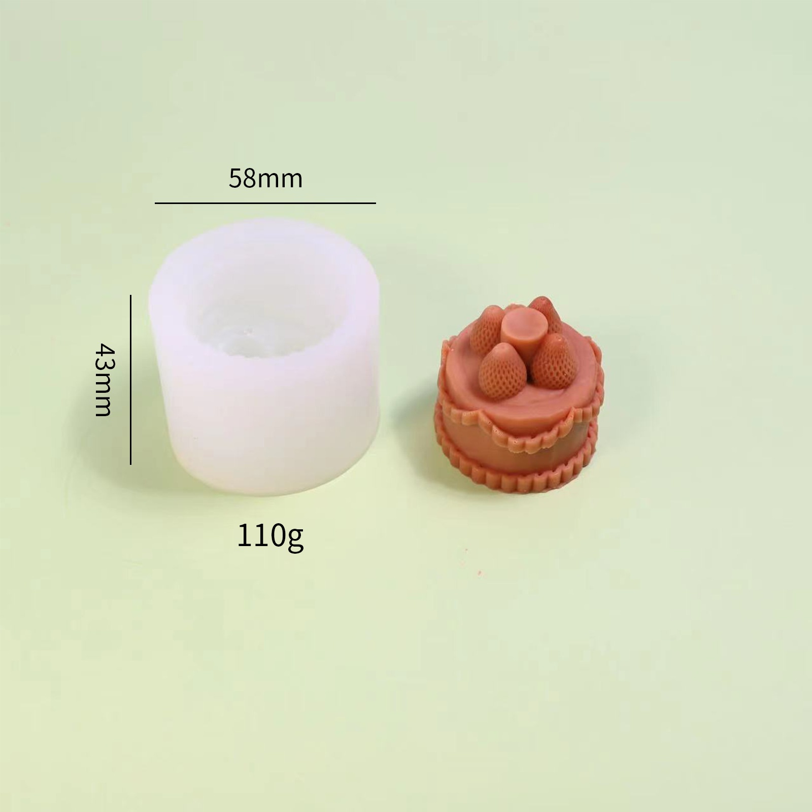Baking Cake Mold Salon Group Building Handmade Soap Gift Strawberry Cake Aromatherapy Candle Silicone Mold