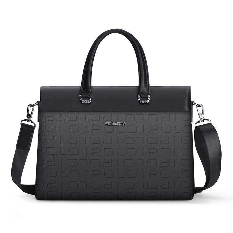 King Paul Men's Bag Pvc Men's Handbag Cowhide Computer Bag Business Large Capacity Briefcase One Piece Drop Shipping