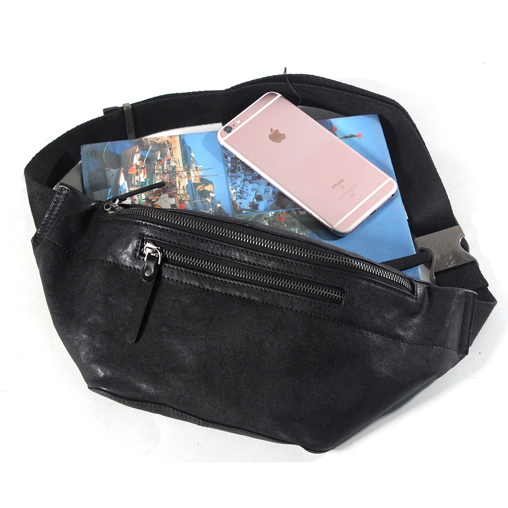 Men's Chest Bag First Layer Cowhide Waist Bag Outdoor Multifunctional Leisure Genuine Leather Messenger Bag Customization