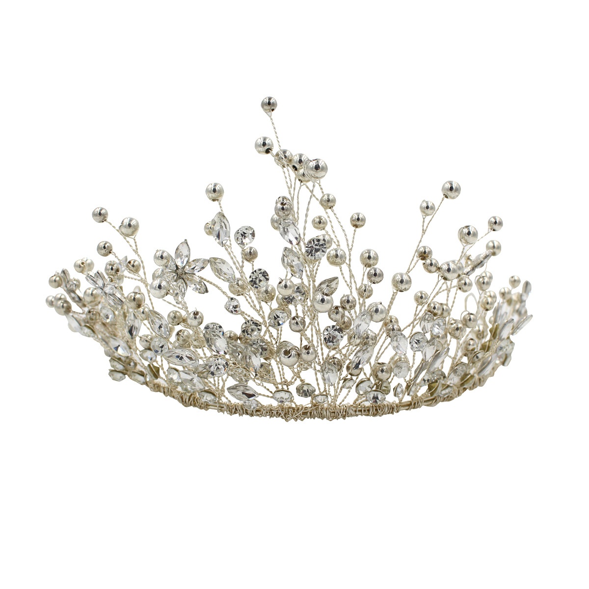 O571 Xinmeiji Bridal Hair Accessories European And American Heavy Handmade Beaded Big Crown Bridal Accessories
