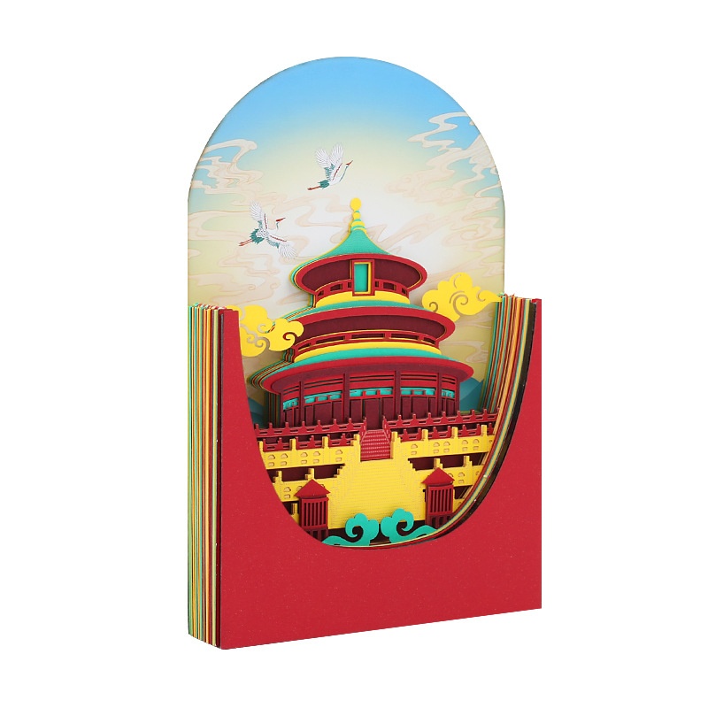 Rabbit Flying Into The Temple Of Heaven National Tide3 DStereo Notepad Weekly Calendar Practical Gift Paper Sculpture Notepad