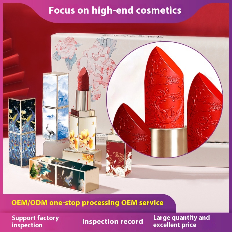 Domestic Lipstick Processing O E M Custom Carved High-end No Lipstick Custom Oem Natural Custom Lipstick