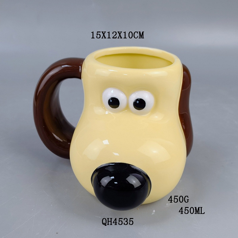 Hand-painted Head Dog Ceramic Mug With High Appearance And Large Capacity For Children's Home Breakfast Mug With Cute Cartoon Water Cup