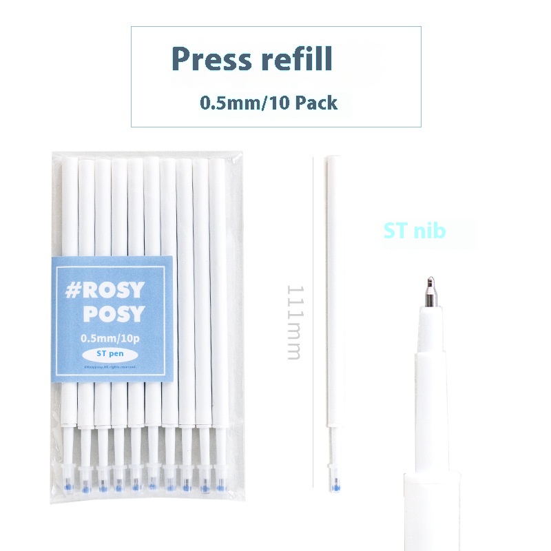Rosy Posy S T Neutral Pen Refill Replacement Set Neutral Press Pen0.5mm Black Brush Refill