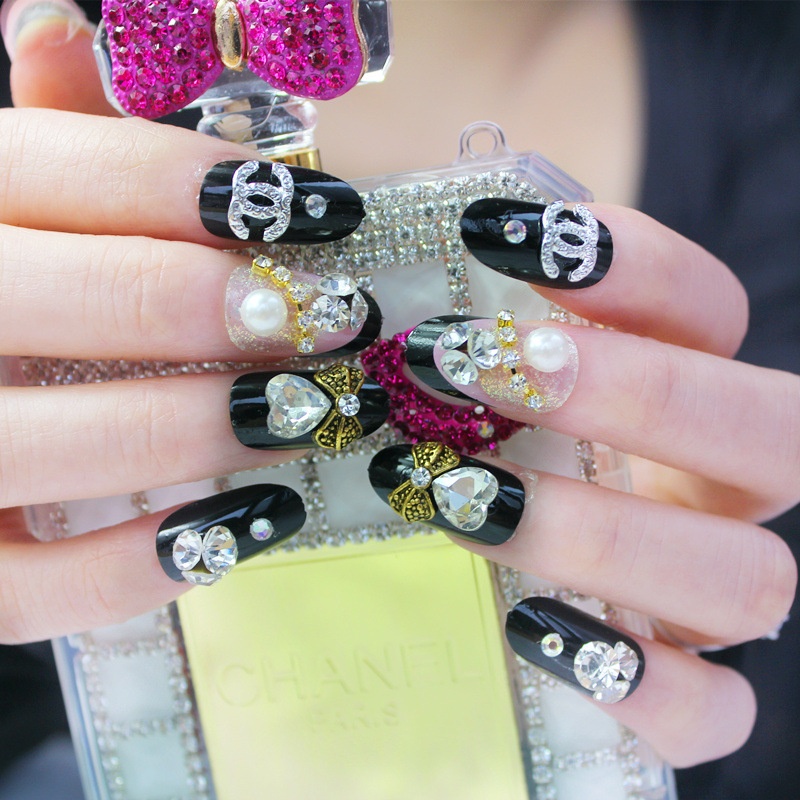 French Double-sided Textured Nail Art Stickers Fake Nails Finished Wearable Detachable Nails Photo Studio Nail Art NAILS