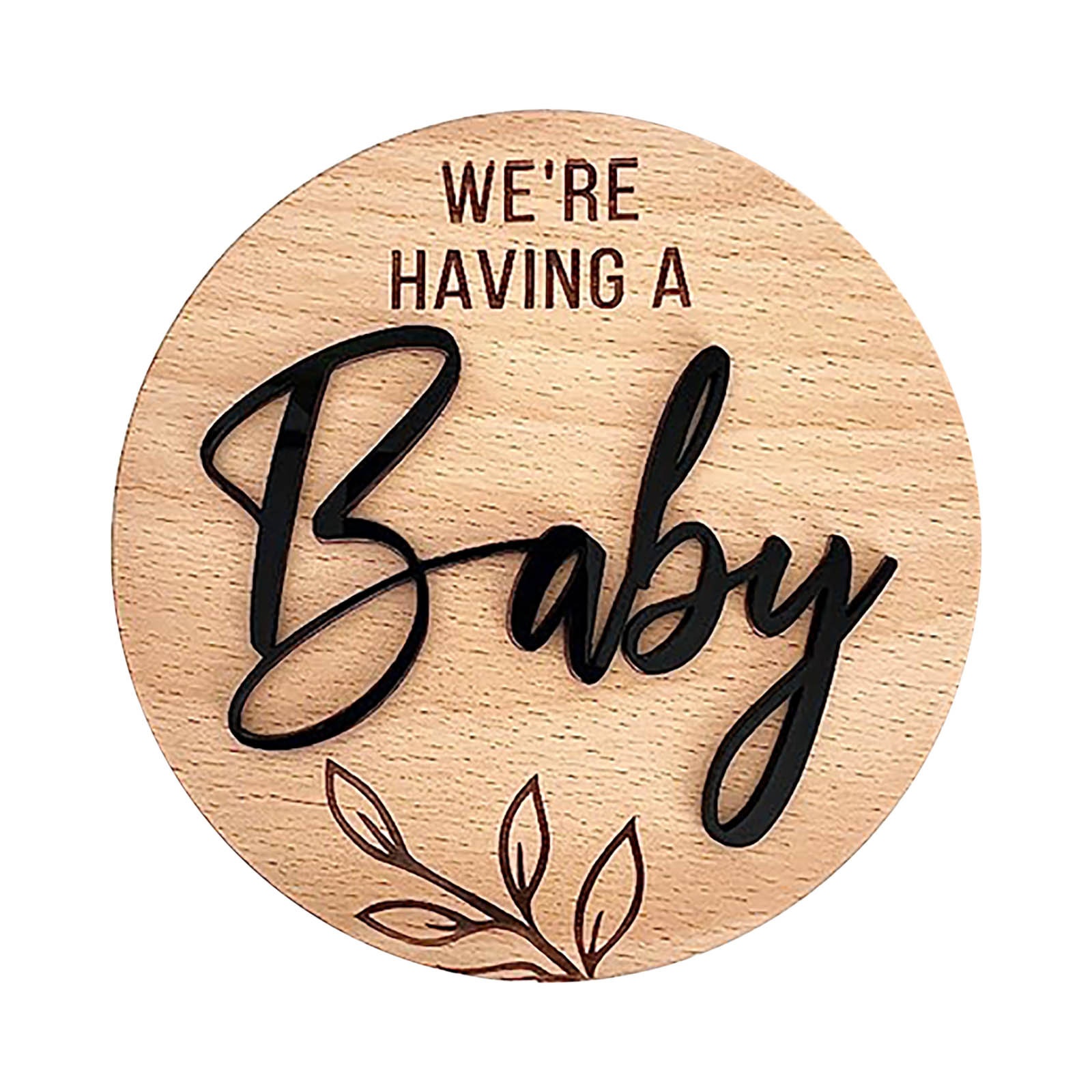 Baby Birth Sign Doorplate Decoration Pendant Pendantborn Wooden Round Plate Souvenir