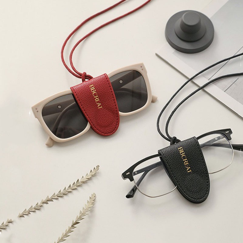 Leather Glasses Clip Anti-lost Lanyard Magnetic Glasses Clip Glasses Storage Cap Clip Outdoor Anti-lost Artifact Portable Travel