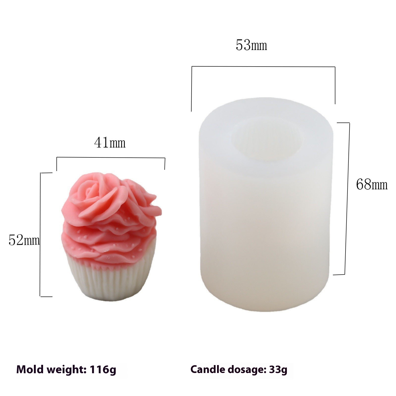 立体迷你纸杯蛋糕模具奶油花朵烘焙甜品 D I Y香薰蜡烛硅胶模具