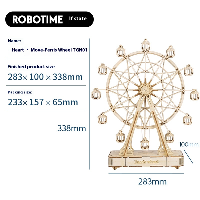 Ruotai Ruolai Music Box Ferris Wheel DIYHandmade3 DAssembly Model Toy Creative Music Box Gift