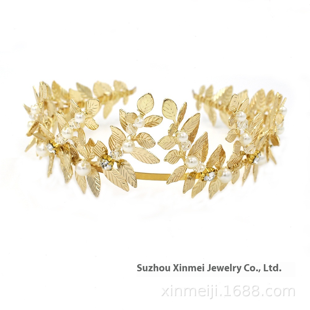 O870 Three-dimensional Leaf Bridal Headdress Retro Baroque Bridal Crown Wedding Dress Jewelry