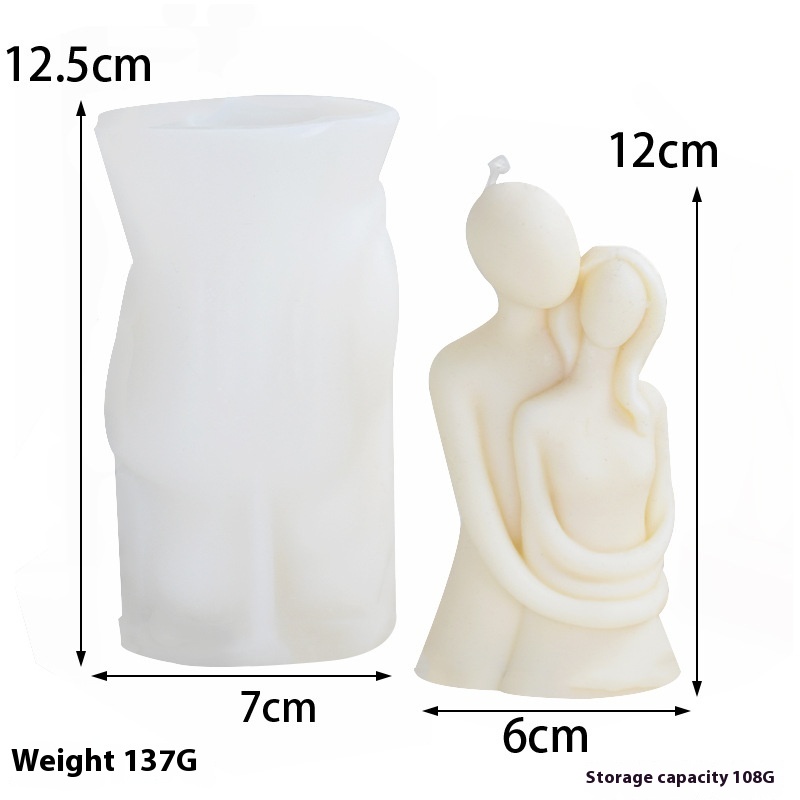 D I Y Hug Couple Portrait Candle Silicone Mold Cake Baking Mold Aromatherapy Plaster Home Furnishings