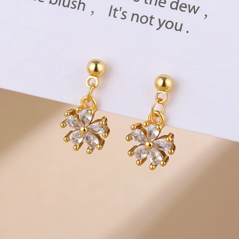 Snowflake Round Bead Earrings For Women Popular Niche Christmas Design Earrings Autumn And Winter Simple High-end Earrings