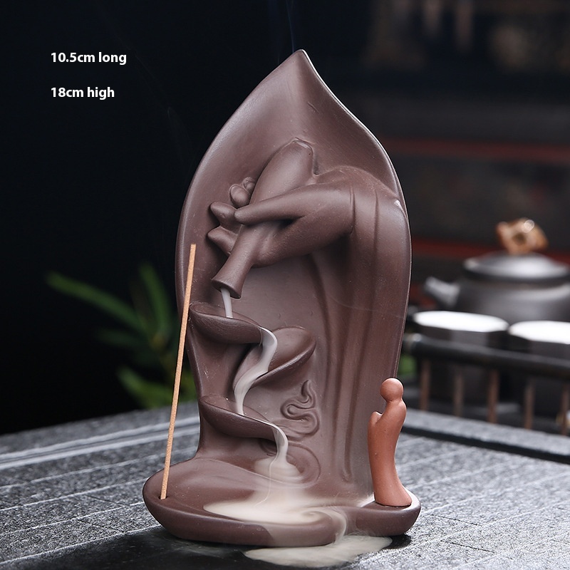Backflow Incense Burner Ornaments Purple Sand Ceramic Creative Incense Burner Zen Heart To Ask The Way Of Incense Crafts Ornaments