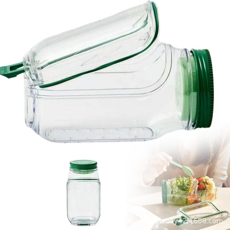 Salad Pod,Vertical Layering Salad Pod Built Plastic Salad Storage Jar Ht