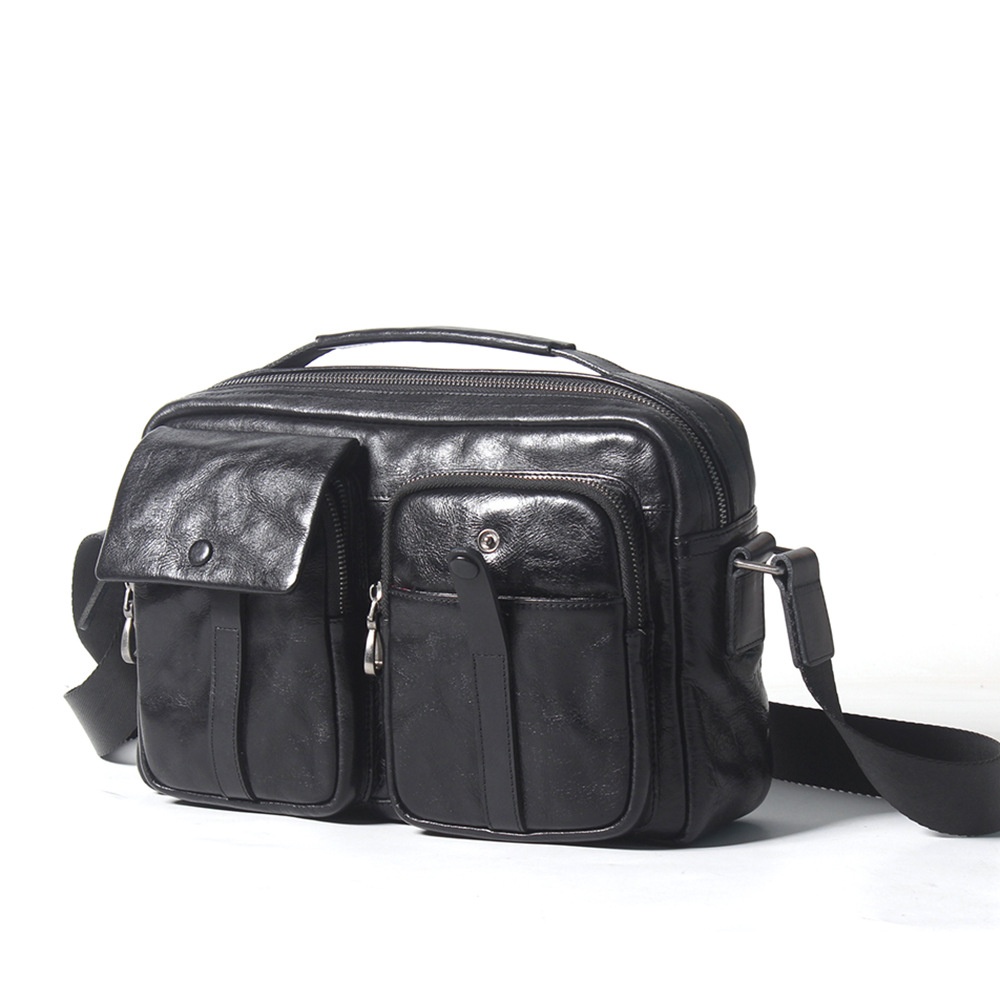 Shoulder Bag Style First Layer Cowhide Men's Bag Men's Genuine Leather Retro Tree Paste Leather Casual Backpack Small Shoulder Bag