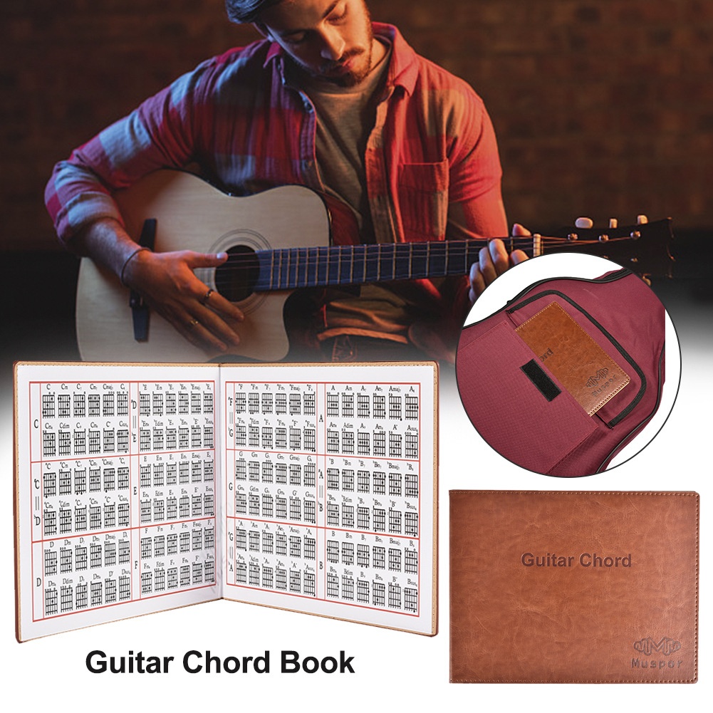 Muspor Folk/classical Guitar/electric Guitar Chord Book Portable6-string Guitar Chord Chart