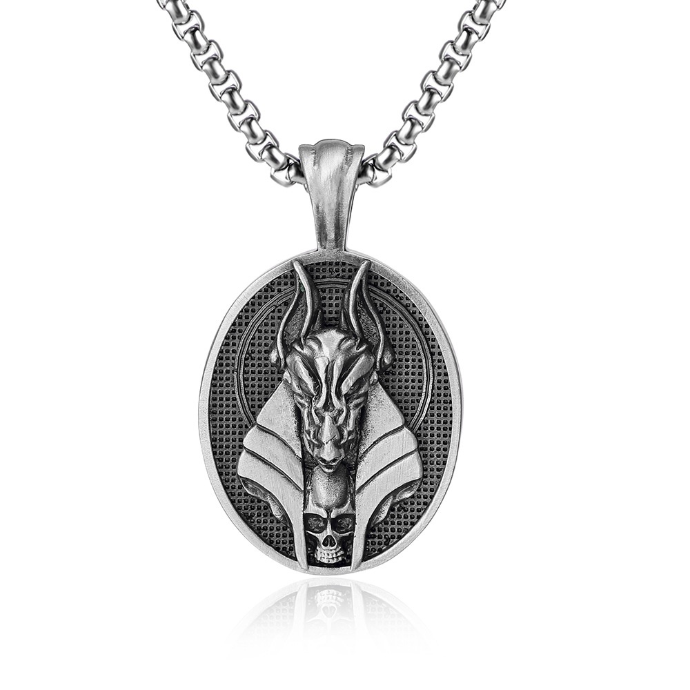 European And American Men's Retro Hip-hop Necklace Anubis Skull Pendant Style Jewelry