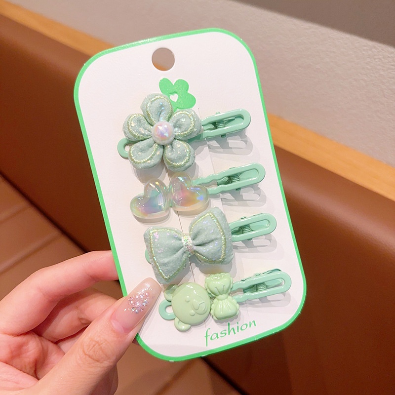 Fabric Flower Clip Hairpin Children's Bow Hairpin Girl Princess Super Fairy Girl Broken Hair Bangs Do Not Hurt Hair