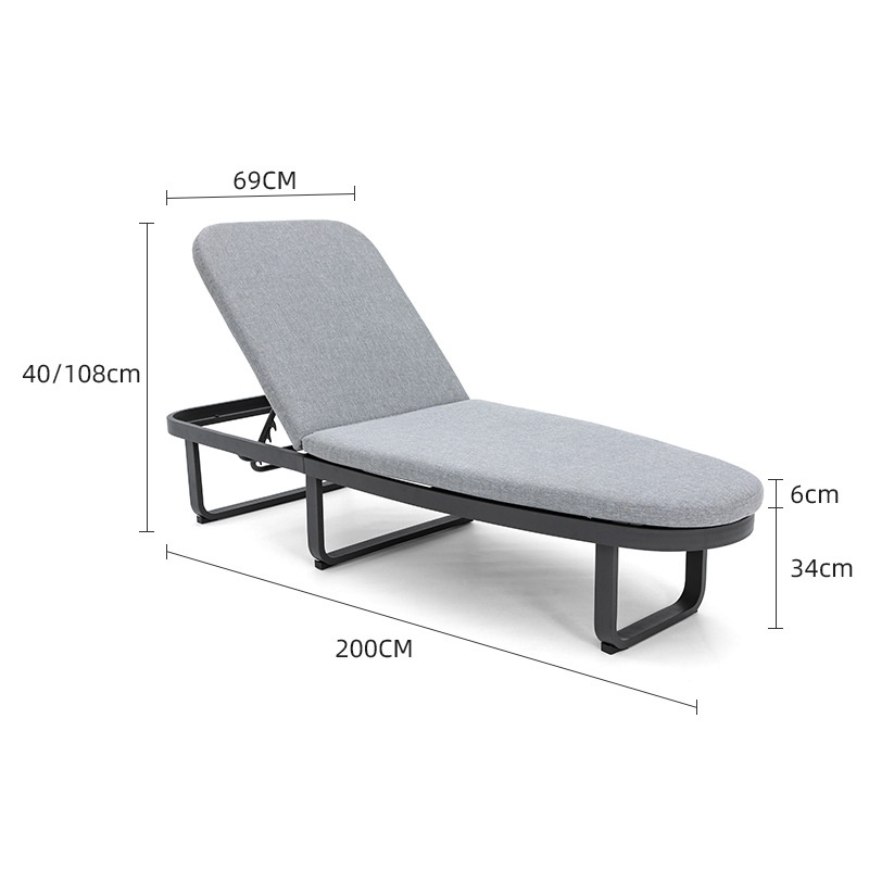 Outdoor Beach Chairs Resort Outdoor Courtyard Leisure Aluminum Deck Chairs