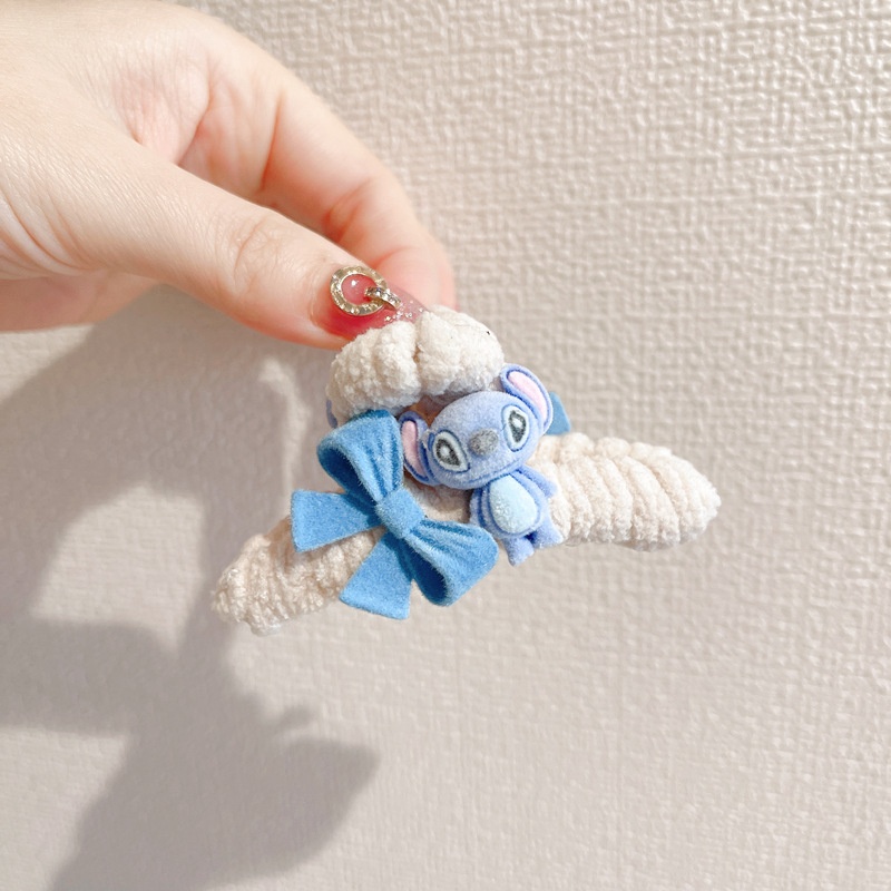 Korean Cartoon Strawberry Bear Corduroy Edge Clip Internet Celebrityy Large Shark Clip Back Of The Head Clip Hair Clip