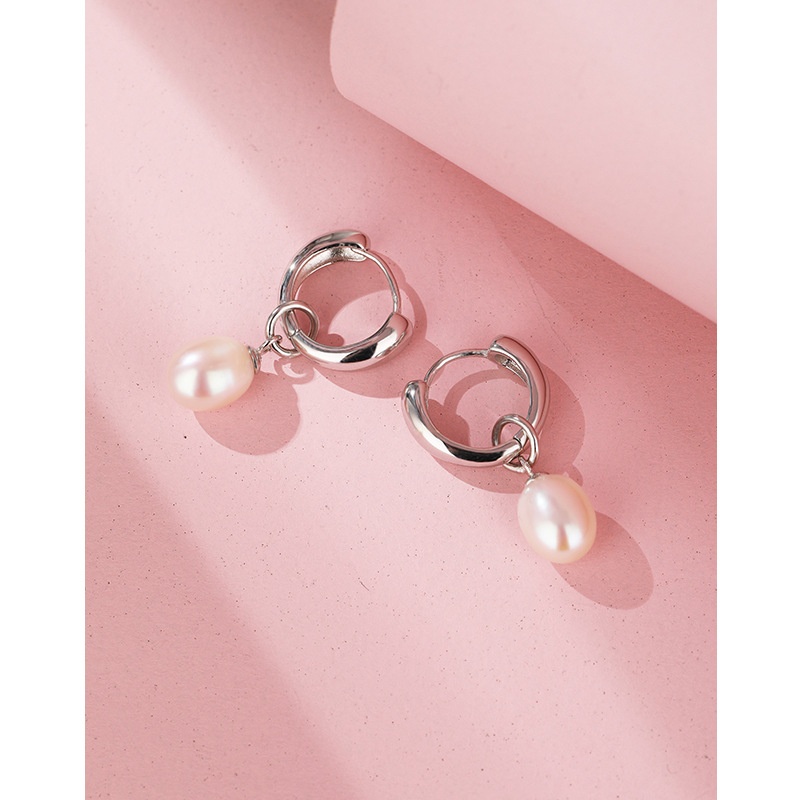 Water Drop Freshwater Pearl Earrings For Women925 Sterling Silver Light Luxury Niche Design High-end Ear Buckle Versatile Temperament Earrings