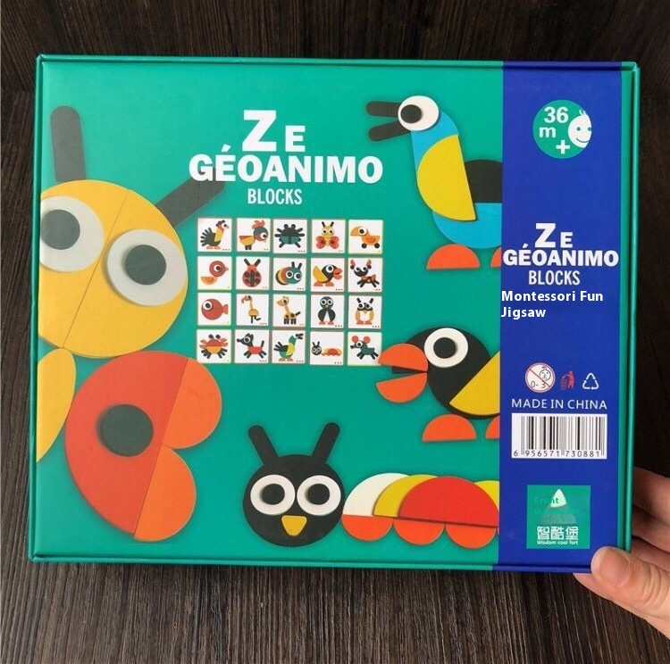 Montessori Fun Puzzle Animal Model ZKB02 Early Education Jigsaw Puzzle Intelligence Puzzle Board Children's Toys Educational