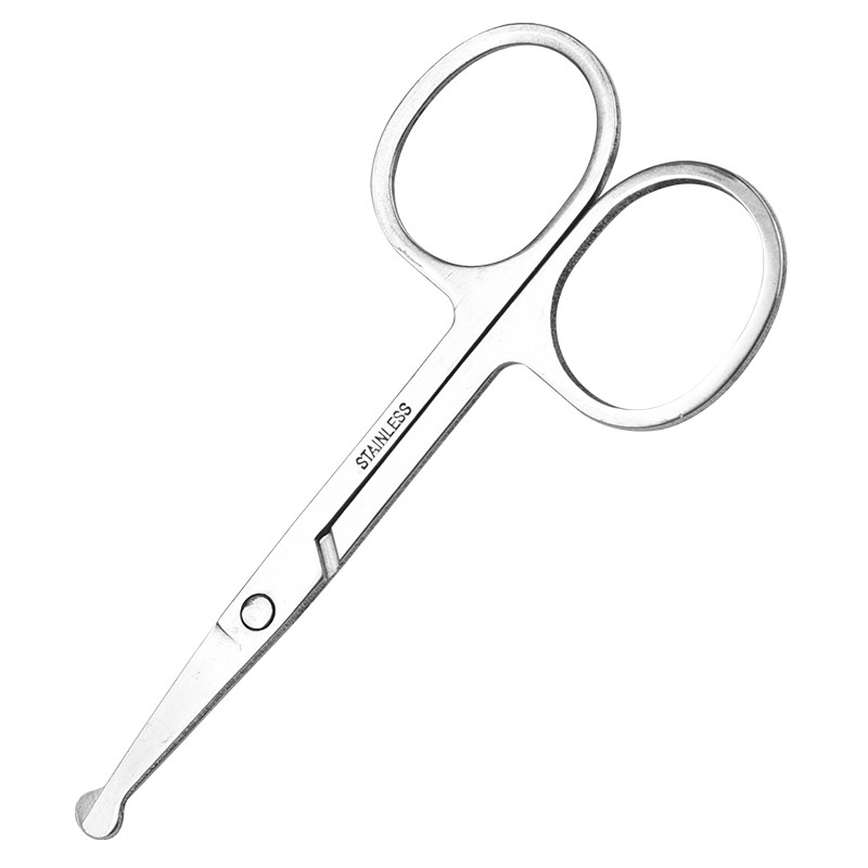 SMirror Stainless Steel Nose Hair Scissors Round Head Small Scissors Makeup Tools Multifunctional Eyebrow Trimming Scissors