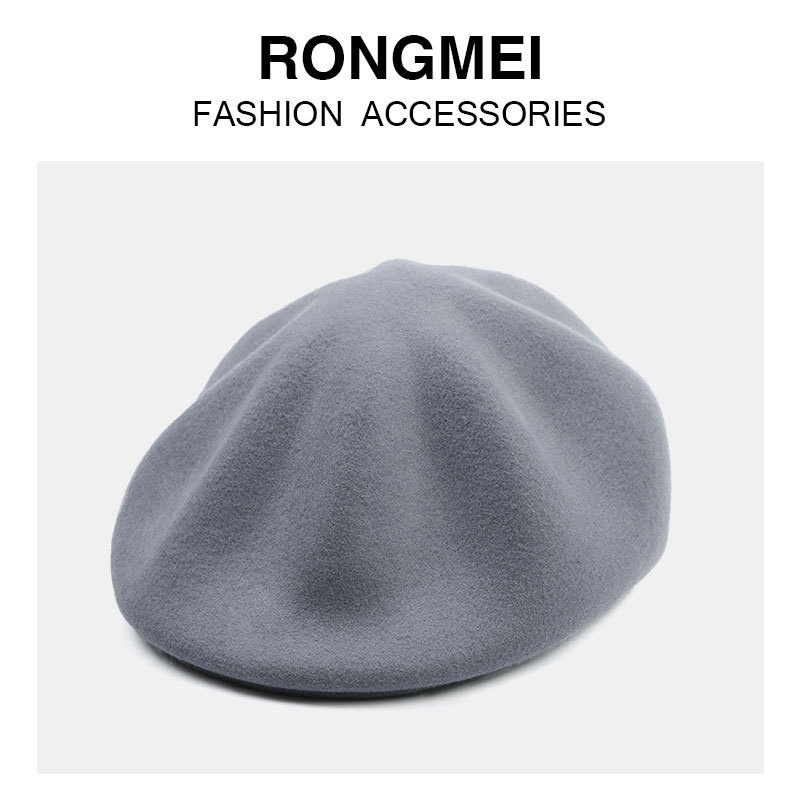 Rongmei Autumn And Winter Wool Beret Female Personality Fashion Octagonal Hat Face Small Bud Hat Winter Women's Hat