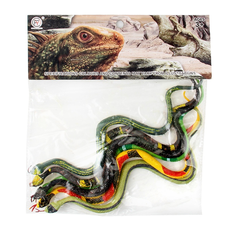Static Simulation Wild Snake Animal Model Toy Spoof Reptile Cobra Rattlesnake Ornaments6 Pack